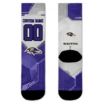 Baltimore Ravens Socks Custom Geometric Tech Purple Best Selling