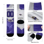 Baltimore Ravens Socks Custom Geometric Tech Purple Best Selling
