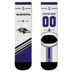 Baltimore Ravens Socks - Customized Nautical Icons Purple White