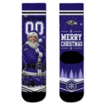 Baltimore Ravens Socks Customized Snowy Scene Purple White Best Selling