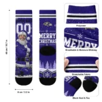 Baltimore Ravens Socks Customized Snowy Scene Purple White Best Selling