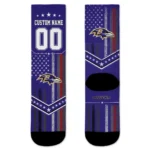 Baltimore Ravens Socks Customized Star Stripes Purple White Best Selling