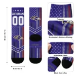 Baltimore Ravens Socks Customized Star Stripes Purple White Best Selling