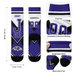 Baltimore Ravens Socks Personalized Arrow Blocks Purple Best Selling