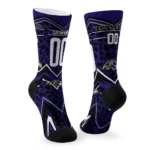 Baltimore Ravens Socks Personalized Leopard Print Purple Black Best Selling