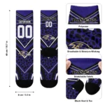 Baltimore Ravens Socks Personalized Leopard Print Purple Black Best Selling