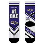 Baltimore Ravens Socks - Personalized Pinstripe Chevron Purple White