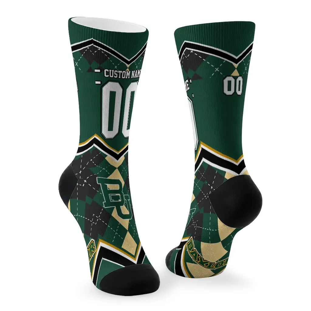 Baylor Bears Socks Custom Argyle Pattern Green Fashion Forward Baylor Bears Socks Custom Argyle Pattern Green Fashion Forward