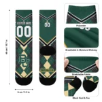 Baylor Bears Socks Custom Argyle Pattern Green Best Selling