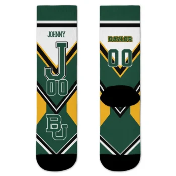 Baylor Bears Socks Custom Arrow Blocks Green Best Selling