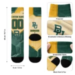 Baylor Bears Socks Custom Geometric Tech Green Best Selling
