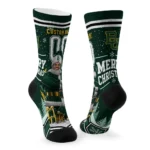 Baylor Bears Socks Custom Snowy Scene Green White Best Selling