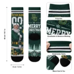 Baylor Bears Socks Custom Snowy Scene Green White Best Selling