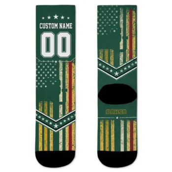 Baylor Bears Socks Custom Star Stripes Green White Best Selling