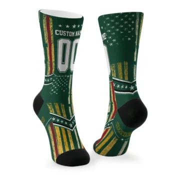 Baylor Bears Socks Custom Star Stripes Green White Fashion Forward