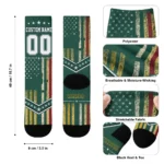 Baylor Bears Socks Custom Star Stripes Green White Best Selling
