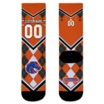 Boise State Broncos Socks Customized Argyle Pattern Orange Best Selling