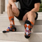 Boise State Broncos Socks Customized Argyle Pattern Orange Best Selling