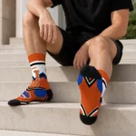 Boise State Broncos Socks Customized Arrow Blocks Orange Best Selling