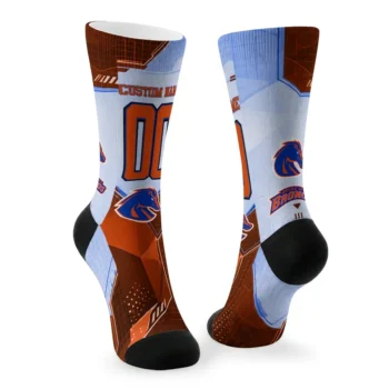 Boise State Broncos Socks Customized Geometric Tech Orange Fashion Forward