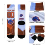 Boise State Broncos Socks Customized Geometric Tech Orange Best Selling