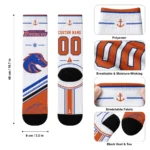 Boise State Broncos Socks Customized Nautical Icons Orange White Best Selling