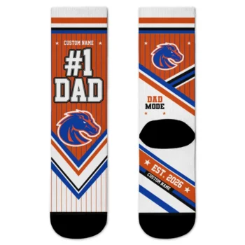 Boise State Broncos Socks Customized Pinstripe Chevron Orange White Best Selling