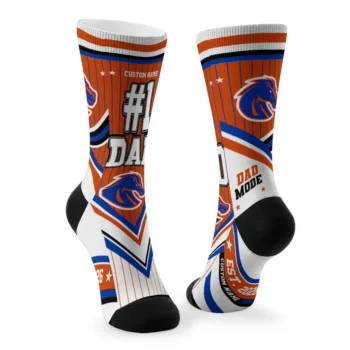 Boise State Broncos Socks Customized Pinstripe Chevron Orange White Fashion Forward