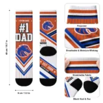 Boise State Broncos Socks Customized Pinstripe Chevron Orange White Best Selling