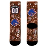 Boise State Broncos Socks Customized Scattered Icons Orange Best Selling
