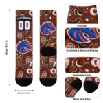 Boise State Broncos Socks Customized Scattered Icons Orange Best Selling