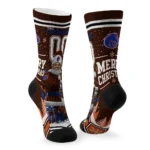 Boise State Broncos Socks Customized Snowy Scene Orange White Best Selling