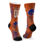 Boise State Broncos Socks Customized Star Stripes Orange White Best Selling
