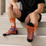 Boise State Broncos Socks Customized Star Stripes Orange White Best Selling