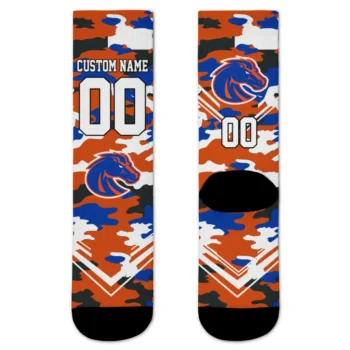 Boise State Broncos Socks Customized Woodland Camo Orange Best Selling