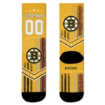 Boston Bruins Socks Custom Star Stripes Gold White Best Selling