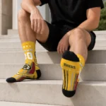 Boston Bruins Socks Custom Star Stripes Gold White Best Selling