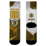 Boston Bruins Socks Personalized Geometric Tech Gold Best Selling