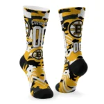 Boston Bruins Socks Personalized Woodland Camo Gold Best Selling