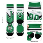 Boston Celtics Socks Custom Arrow Blocks Green Best Selling
