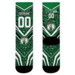 Boston Celtics Socks Custom Leopard Print Green Black Best Selling