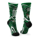 Boston Celtics Socks Custom Leopard Print Green Black Best Selling