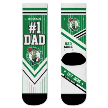 Boston Celtics Socks - Custom Pinstripe Chevron Green White