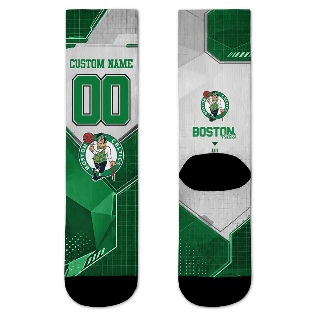 Boston Celtics Socks Customized Geometric Tech Green Best Selling Boston Celtics Socks Customized Geometric Tech Green Best Selling