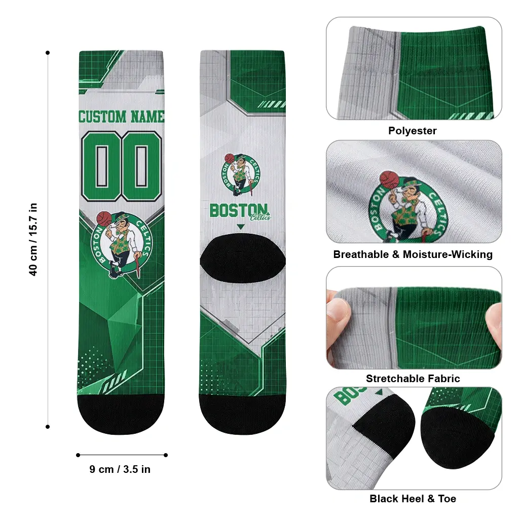 Boston Celtics Socks Customized Geometric Tech Green High Quality Boston Celtics Socks Customized Geometric Tech Green High Quality