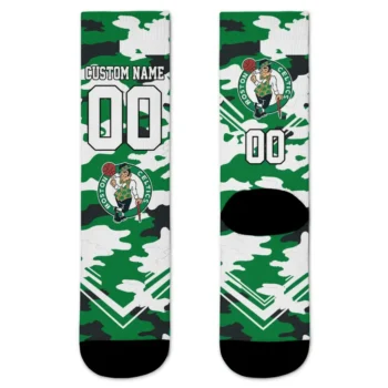 Boston Celtics Socks Customized Woodland Camo Green Best Selling