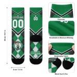 Boston Celtics Socks Personalized Argyle Pattern Green Best Selling