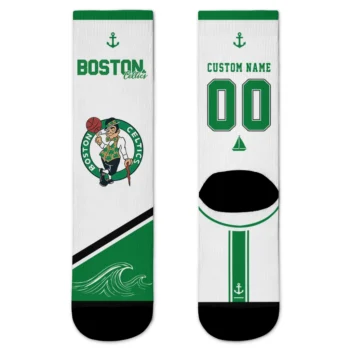 Boston Celtics Socks - Personalized Nautical Icons Green White