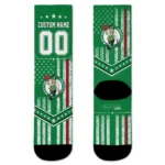 Boston Celtics Socks Personalized Star Stripes Green White Best Selling