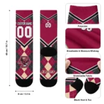 Boston College Eagles Socks Custom Argyle Pattern Maroon Best Selling